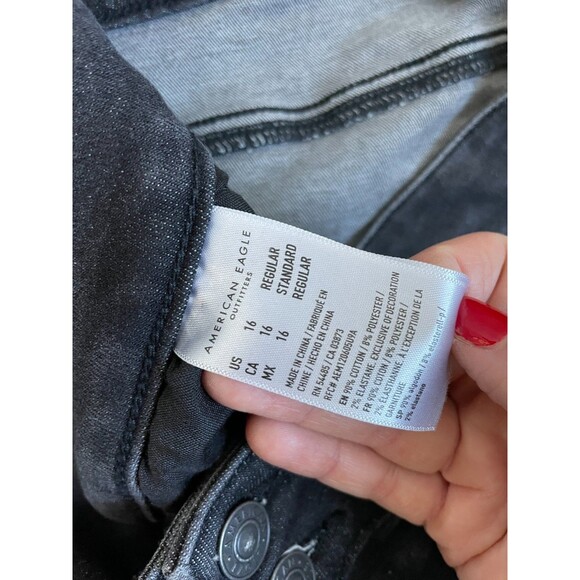 American Eagle Jeans 16 Gray Super High Rise Jegging Next Level Stretch NEW Gray - Picture 2 of 8